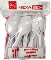 COLHER MASTER BRANCA COM 20 PACOTES COM 50 UNIDADES