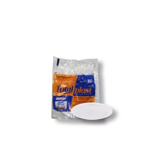 PRATO DESCARTÁVEL 21CM RASO BRANCO COM 500 UNIDADES TOTALPLAST
